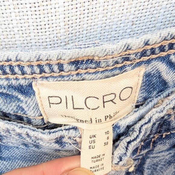 Anthropologie Pilcro Blue Denim Slouchy Trouser Midi Maxi Skirt, size 6 - Picture 3 of 9